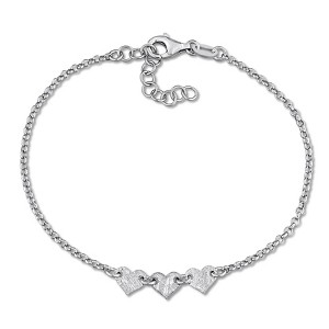 EVERLY JEWELRY | Sterling Silver 1.7mm rolo chain heart center Bracelet, 6.5 inc+1 incext - 1 of 4