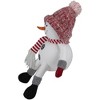 Northlight Sitting Winter Snowman Christmas Decoration - 16" - Red and White - 4 of 4