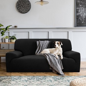 PiccoCasa High Stretch Solid Polyester Sofa Slipcovers with One Pillowcase - 1 of 4
