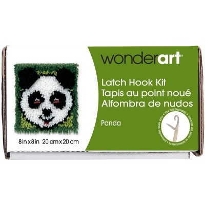 Wonderart Latch Hook Kit 8"X8"-Panda