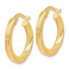 Black Bow Jewelry 3mm Twisted Textured Round Hoops in 10k Yellow Gold, 20mm (3/4 Inch) - 2 of 4