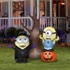 Gemmy Airblown Inflatable Minions w/Tree and Pumpkin Scene Universal, 5.5 ft Tall, Multicolored - 2 of 3