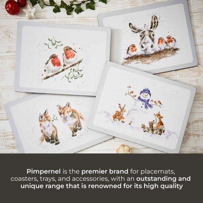 Wrendale Designs Christmas Placemats Set of 6 with Cork Backing