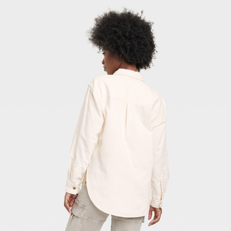 Women's Oversized Corduroy Long Sleeve Collared Button-Down Shirt - Universal Thread™, 3 of 10