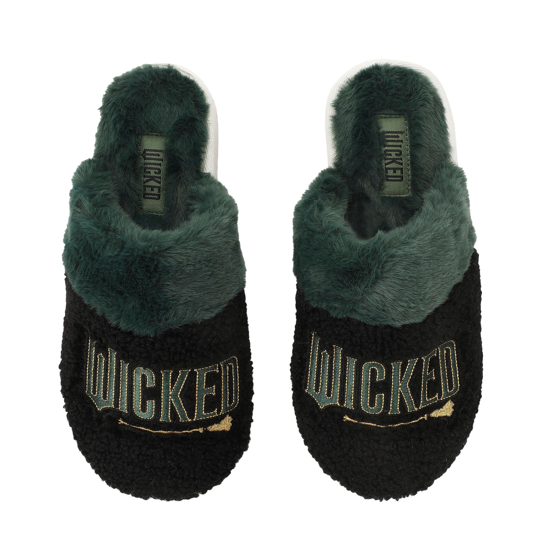 Wicked Part 2 Logo Women’s Green & Black Open-Toed Slippers