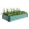 Rectangle Metal Raised Bed Garden,Metal Plant Pots Outdoor with Open Bottom Design,Garden Planter Boxes for Flowers,Vegetables-Coolbibila - 4 of 4