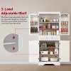 Acekool 72" Kitchen Pantry Cabinet with 4 Doors, 6 Adjustable Shelves & Slide-Out Drawer – Tall White Farmhouse Storage Cabinet for Kitchen & Dining - 4 of 4