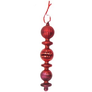 Christmas By Krebs - Ripple Ball and Disc Finial Glass Christmas Ornament - 1 of 1
