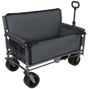 Whisen 3-in-1 Convertible Folding Wagon Cart with Bench Seat & Storage, 500lbs Heavy-Duty Utility Wagon - 1 of 4