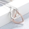 14k Rose Gold and Sterling Silver Double Heart Pendant Necklace - 2 of 4