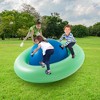 Costway 7.5 FT Inflatable Dome Rocker Bouncer with 6 Handles Fun Outdoor Game for Kids Green/Pink - 2 of 4