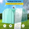 Tunnel Greenhouse 13 x 8 x 7 FT Hoop House Galvanized Steel Frame PE Cover with 6 Mesh Windows 2 Roll-Up Zipper Doors - 3 of 4
