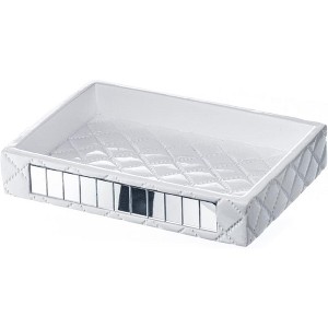 Creative Scents Quilted Mirror White Soap Dish - 1 of 4