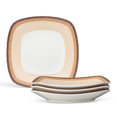Noritake Colorscapes Layers Set of 4 Square Salad/Dessert Plates