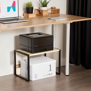 Karl Home Single-Tier Printer Stand P2 Particleboard Oak Color Combo B 15.7x12x12.2 Inches - 1 of 4