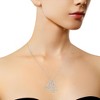 Haus of Brilliance Silver 1/10 Cttw Diamond Accented Open Heart with Love Pendant Necklace - 3 of 4