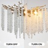 BAOURE 23.6-inch Modern Golden Pendant Light with Cascading Crystal Strands, Ideal for Living Room, Dining Room and Foyer - 4 of 4