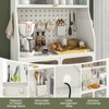 Tangkula 5-Tier Metal Baker's Rack Kitchen Pantry Cabinet w/ See-through Flip-up Door Pegboard Adjustable Shelf White - 4 of 4