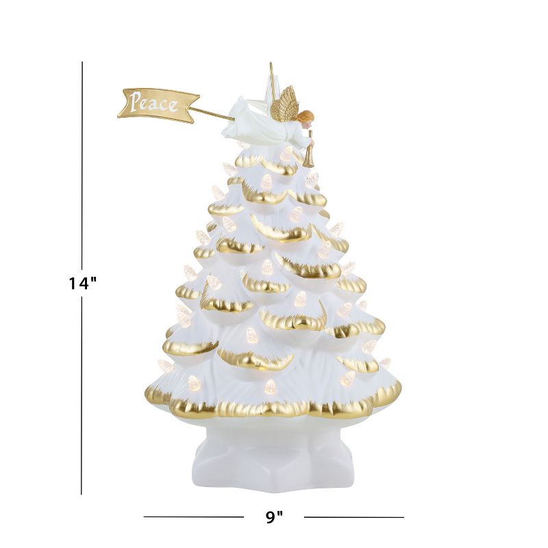 Mr. Christmas Animated Nostalgic Ceramic LED White Christmas Tree - 14", 4 of 7
