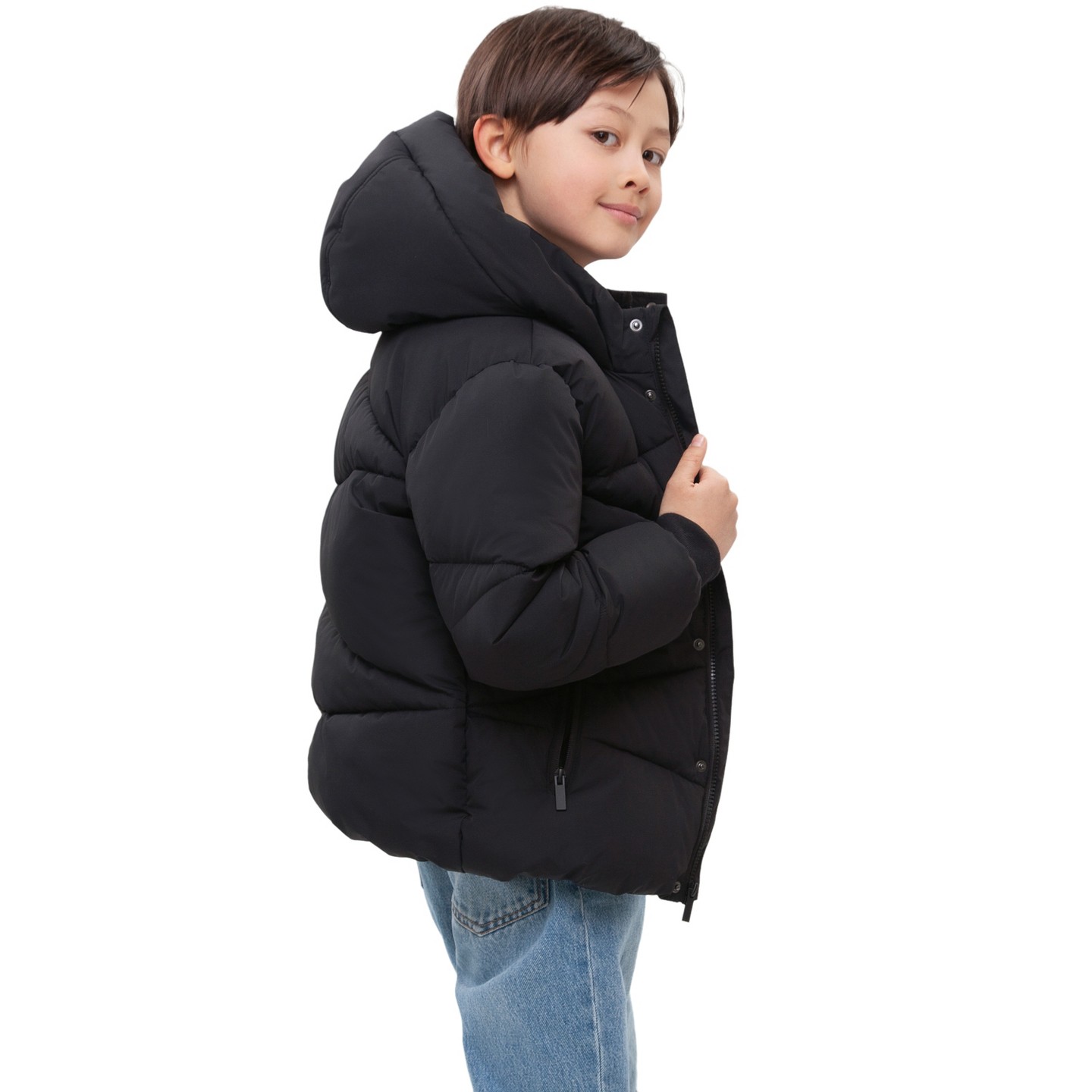Куртка Rokka&Rolla Grid Winter Coat Fleece Lined Jacket-Black для мальчиков, цвет: Чёрный — фото 7