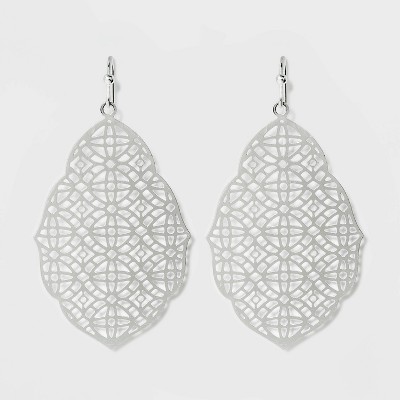 Filigree Drop Earrings - A New Day™ Silver