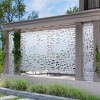 Lirago Metal Outdoor Privacy Screen Freestanding Patio Decorative Screens 72"x47" White - 3 of 4