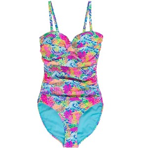 RuffleButts Women's UPF50+ Convertible Bandeau One Piece - 1 of 2
