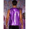 INSPIRE CHIC Men's Round Neck Sleeveless Shiny Disco Party Metallic Tank Top - 3 of 4