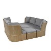 Carrie 5pcs Wicker Patio Dining Set with Coffee Table, Outdoor Furniture Set with Cushions, Loveseat Sofa and Ottoman - The Pop Home - 2 of 4