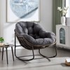 DSVIMOY Outdoor Rattan Rocking Chair, Padded Cushion Rocker Recliner Chair Outdoor for Front Porch, Living Room, Dark Grey, 43.7"*37.2"*31.5" - 2 of 4