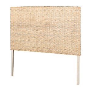 Queen Rattan Headboard White Washed - South Shore: Laminated, Wall Mounted, CARB Certified, No Box Spring Required - 1 of 4