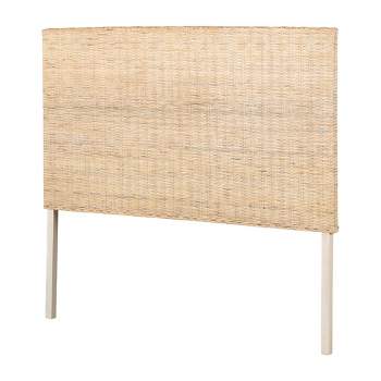 Queen Rattan Headboard White Washed - South Shore