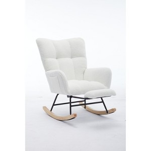 NicBex Velvet Glider Rocking Chair,Upholstered Nursery Rocker Chairs with High Backrest,Modern Rocking Chair,Nursing Chair for Bedroom - 1 of 4