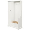 APRILSOUL Stylish Hall Tree with Flip Up Bench£¬Adjustable Shelves and Hooks£¬White - 3 of 4