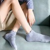 Anna-Kaci Women's 3-Pack Heart Knit Ankle Socks with Ruffle Trim and Soft Stretchy Fabric - 2 of 4