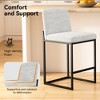 Vipbear Counter Height Bar Stools Set of 2, 25.6 Inch Linen Fabric Barstools with Back and Matel Legs, Upholstered Counter Chairs with Footrest - 4 of 4
