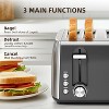 ZAFRO 4 Slice Toaster, 6 Browning Settings, Removable Crumb Tray, Stainless Steel Bread Toaster for Bagels, Muffins, Waffles, Defrost, 120V 1800W - 3 of 4