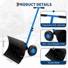 19.7H Snow Shovel with Wheels, Heavy Duty Snow Pusher for Driveway, Ergonomic Snow Pusher Shovel with Adjustable Angle, Height Handle for Pavement - 2 of 4