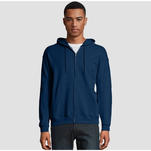 Unisex Navy Blue Zip-up Hoodie