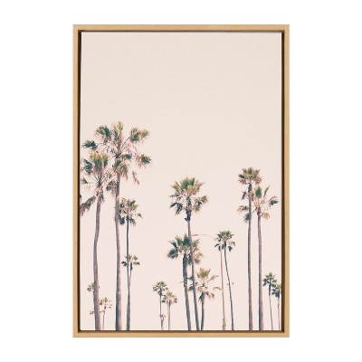 Pink Palm Tree Paradise 23"x33" Framed Canvas Wall Art