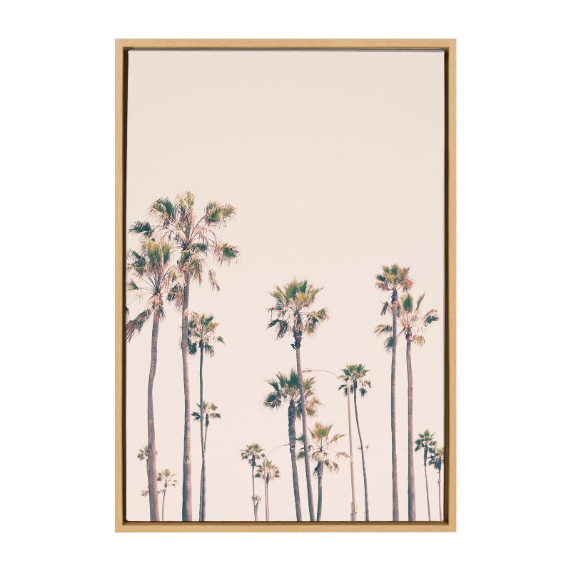Kate & Laurel All Things Decor Sylvie Pink Palm Tree Paradise Framed Wall Art by Caroline Mint Natural Pastel Tropical Wall Art, 2 of 7