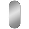 Aghana Digitals Oval Black Synthetic Glass Wall Mirror, 23.6x9.8in Minimalist Design for - 2 of 4