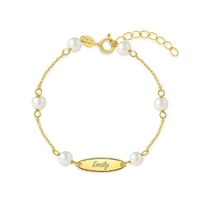 Girls' Oval Tag ID Bracelet 14k Gold - In Season Jewelry - 1 of 4