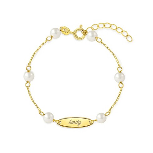 Girls' Oval Tag ID Bracelet 14k Gold - In Season Jewelry - image 1 of 4