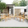 Okak 17.2" Premium Acacia Patio Dining Chairs Rustic Accent Chairs,Set of 2,Outdoor Armchair for Porch,Garden&Backyard,Patio Furniture Seating,Teak - 3 of 4