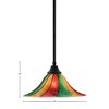 Toltec Lighting Any 1 - Light Pendant in  Matte Black with 16" Mardi Gras Shade - 2 of 2