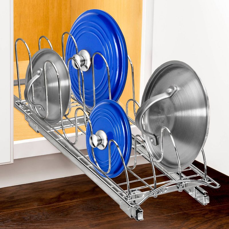 Lynk Professional Slide Out Pan Lid Holder - Pull Out Kitchen Cabinet Organizer Rack, 3 of 6