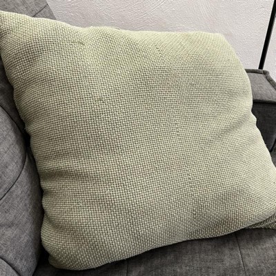 Oversized Quilted Solid Square Pillow Chambray - Threshold™