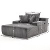 Oversized Corduroy Chaise Lounge Chair, Deep Seat Sleeper with USB & Cup Holders, 48" Wide No Assembly Sofa-3irtyhousy - 4 of 4