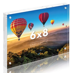 Americanflat 6x8 Acrylic Picture Frame - Scratch Resistant with Magnetic Corners & Freestanding for Tabletop, clear - 1 of 4